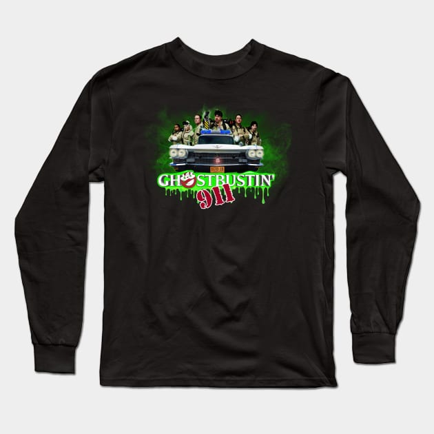 GHOSTBUSTIN' 911 ECTO-1D Long Sleeve T-Shirt by TCGhostbusters